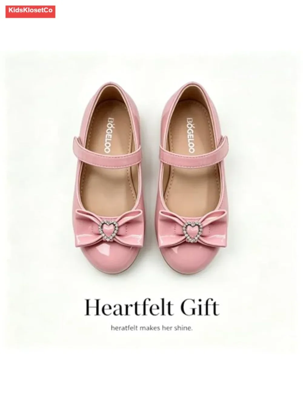 Toddler Girls Mary Jane Flats Dress Shoes Hook & Loop Faux Leather